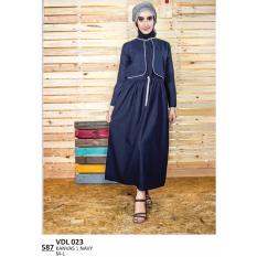 Lagenza Baju Dress Muslim Wanita Trendy bahan canvas LZT 587 NYaman di pakai