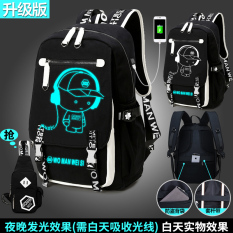 Laki-laki SMA Siswa Tas Tas Ransel (Versi Upgrade Pengisian Daya Memakai Topi Musik Dengan Tas Selempang)