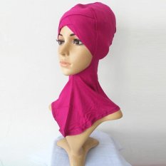 LALANG Islam Leher Kepala Bonnet Topi Muslim Full Cover Jilbab Cap (Rose)-Intl