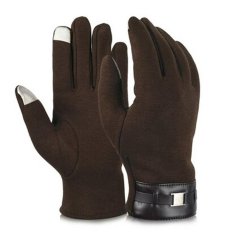 LALANG Pria Layar Sentuh Sarung Tangan Hangat Outdoor Olahraga Mengemudi Bersepeda Winter Sarung Tangan (Kopi)-Intl