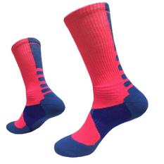LALANG Laki-Laki Kaus Kaki Olahraga Bola Basket Profesional Elite Kaus Kaki Olahraga Luar Ruangan Berwarna Merah Muda & Biru