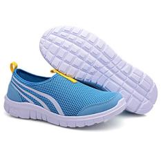 LALANG Merk Baru Sepatu Wanita Santai Murah Sepatu Jalan Alas Datar Nyaman Biru-Internasional