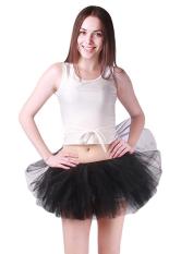 LALANG Wanita Organza Rok Tutu Kostum Hitam