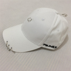 LALANG Unisex Topi Baseball Fashion Jepang Tiga Cincin Topi (putih )-International