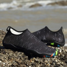 Lalang Pria Wanita Pria Wanita Air Sepatu Cepat Kering Anti-slip Kaki Telanjang Aqua Kets (Hitam)-Intl