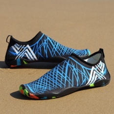 Lalang Pria Wanita Pria Wanita Air Sepatu Cepat Kering Anti-slip Kaki Telanjang Aqua Kets (Biru)-Intl