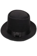 LALANG Wanita Pria Merasa Fedora Bowler Topi Topi Jazz Hitam