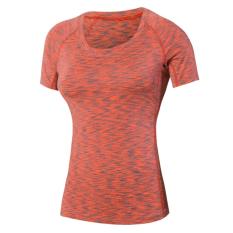 LANBAOSI Kering Cepat Lengan Pendek Workout T-shirt Printer Kompresi Tights Tees-Intl