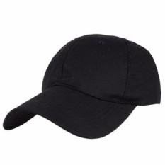 Lanjar Jaya Topi baseball topi basic twill pria / wanita warna hitam polos
