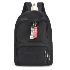 Tas Laptop Wanita Kanvas Ransel Tas Sekolah untuk Remaja Siswa Anak Laki-laki Perempuan Perjalanan Ransel Ransel (Hitam)-Internasional