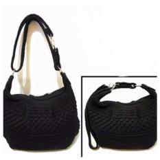 Larisso Shop Tas Rajut Hobo Balon Mini - Hitam