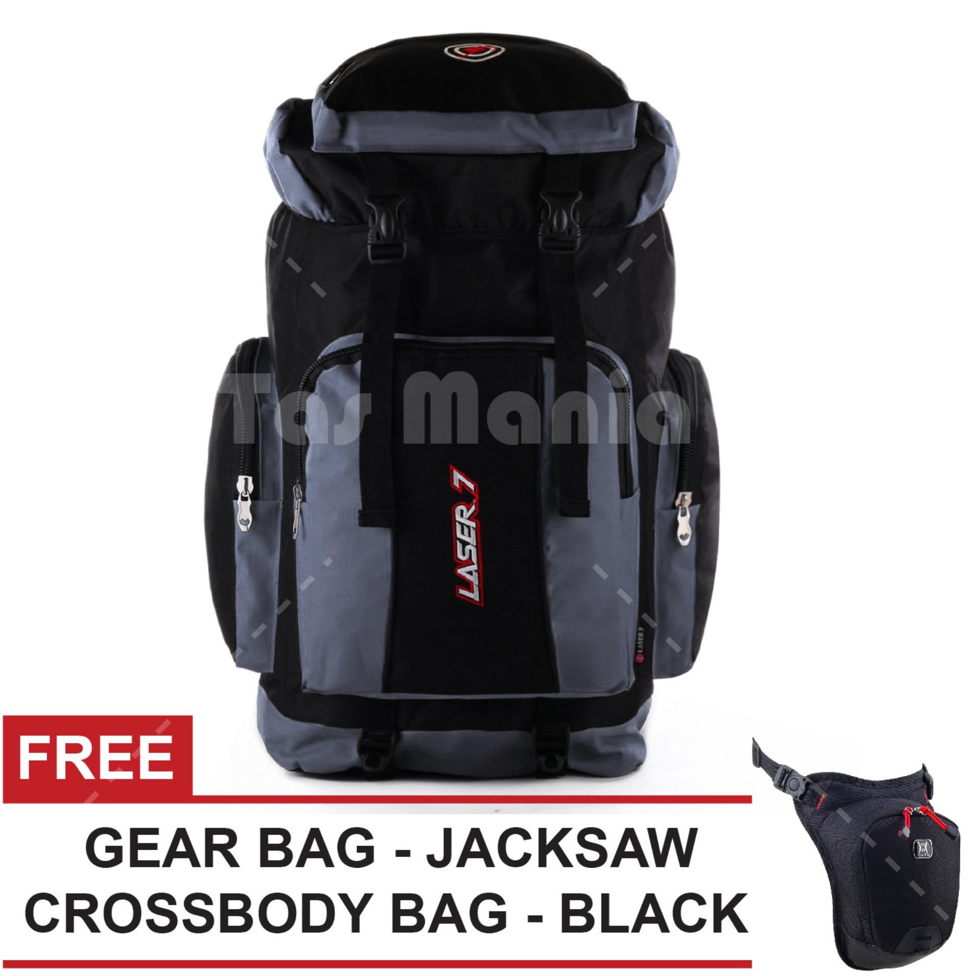 PROMO MUDIK LEBARAN - Tas Ransel Mudik / Carrier Gunung Laser7 The Grand Canyon Beaverhead - Backpacking Backpack - Fosil Grey + FREE Tas Selempang Gear Bag - Jacksaw Crossbody Bag - Black Tas Pria Tas Kerja Tas Messenger Tas Slempang Tas Fashion Pria