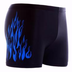 Lasido Celana Renang Pria Fire Swimsuit Swimming Trunk Swimwear Men Olahraga Selancar Male Beach Surf Swim Pool Pantai Laut Sport Sea Bahan Quality Nylon Plus Spandex Simpel Sporty Swimsuits Shorts - Biru