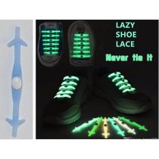 Lazy Shoelace / Tali Sepatu Silikon GLOW IN THE DARK (12PCS/PACK) - BIRU