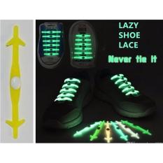 Lazy Shoelace / Tali Sepatu Silikon GLOW IN THE DARK (12PCS/PACK) - KUNING