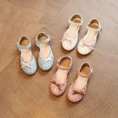 LCFU764 Fashion Anak Jane Sepatu Tari Princess dengan Tali Simpul-putih-Intl