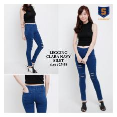 legging clara navy bahan bagus terbaru terkini skinny bisa dipakai nyantai remaja dewasa