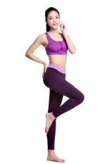 Legging Gym Latihan Celana Panjang Olahraga untuk Wanita, China Yoga Fitness Lari (Ungu)-Intl