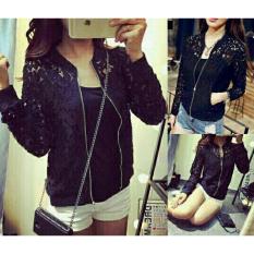 legiONshop-baju cewek kemeja wanita atasan wanita pakaian wanita kemeja wanita jaket wanita JKT BRUKAT 2IN1(jaket+inner) black