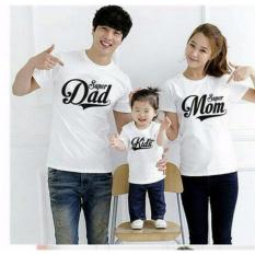 legiONshop-baju couple keluarga Kaos keluarga kaos family kaos couple family SUPER DAD MOM KIDS white (Ayah+Bunda+Anak)