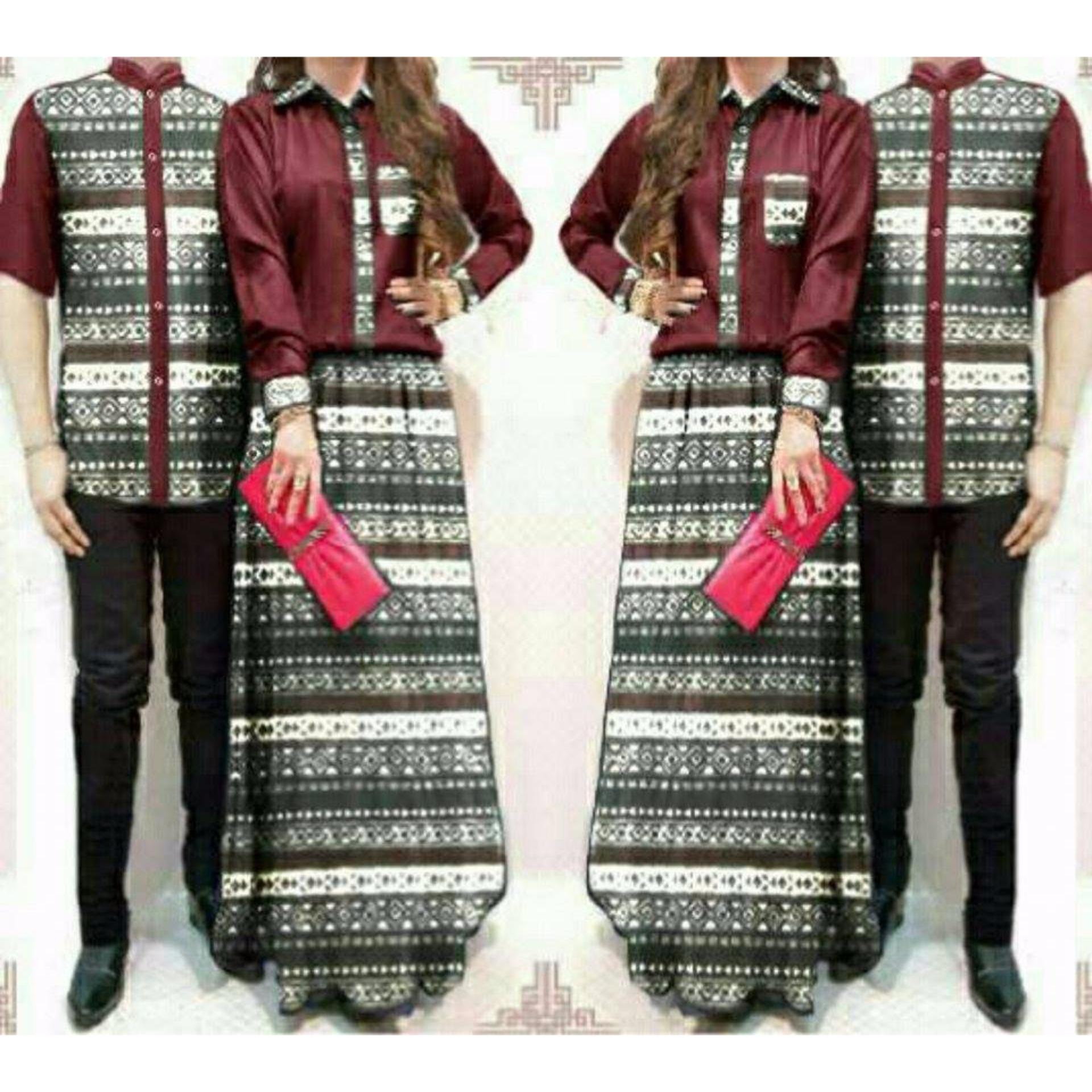 legiONshop-baju pasangan | baju batik | baju pria dan wanita | busana batik couple-BATIK SALUR MOTIF-maroon