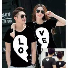legiONshop-baju pasangan Kaos pasangan atasan couple kaos couple BLACK LOVE (harga 2 kaos)