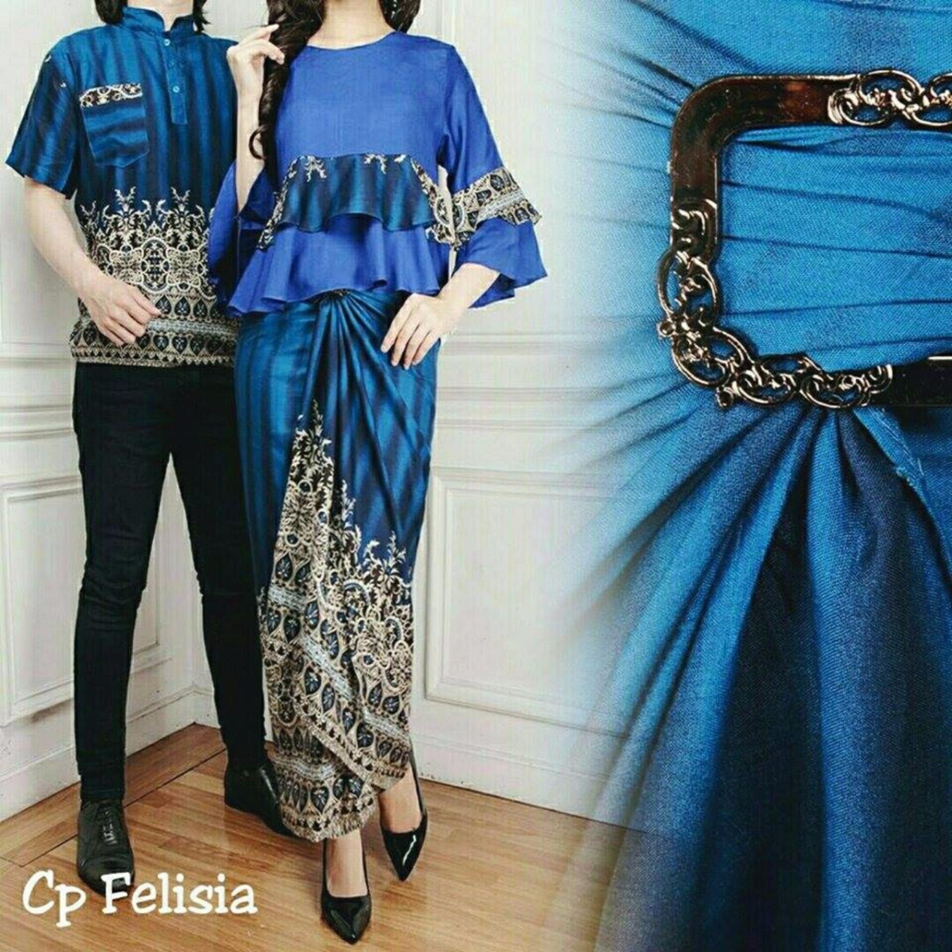 legiONshop-busana batik  dress pasangan  dress couple  baju batik couple FELISIA benhur