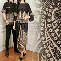 legiONshop-busana batik dress pasangan dress couple baju batik couple LATIFAH black