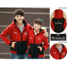 legiONshop-Jaket pasangan baju pasangan jaket pria dan wanita jaket kembar Jaket couple jaket kembar jaket club bola ARSNAL red black (harga sudah 2 jaket)