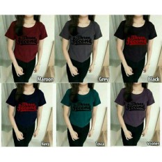 legiONshop-kaos cewek baju wanita atasan wanita kaos oblong wanita baju cewek 3SECOND (sablon beludru timbul)