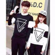 legiONshop-Kaos couple baju pasangan kaos pasangan baju couple kaos lengan panjang TRIENGLE LP black white