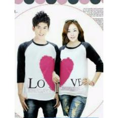 legiONshop-Kaos pasangan baju couple baju trend kaos couple LOVE VALENTINE white black