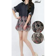 legiONshop-kemeja jumbo wanita baju cewek ukuran besar kemeja wanita KEONA black