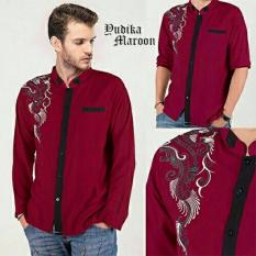 legiONshop-kemeja muslim pria-KOKO CASUAL YUDIKH BORDIR -maroon