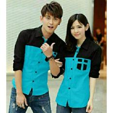 legiONshop - Kemeja Pasangan baju pasangan atasan murah baju pria dan wanita-AVERY-turkis black