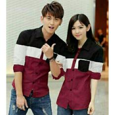legiONshop - Kemeja Pasangan Couple Shirt atasan murah baju couple SUSAN KOM maroon
