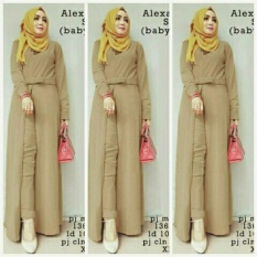 legiONshop-pakaian wanita baju cewek blouse wanita tunik wanita setelan wanita ALEKSA mocha(tunik+celana)