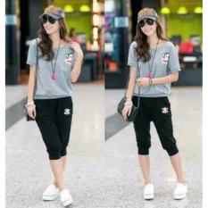 legiONshop-pakaian wanita baju cewek stelan wanita FRANK black misty (atasan+joger)