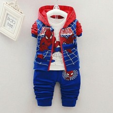 legiONshop-set kid | stelan anak | baju anak | setelan hoodie kid | rompi kid | jaket stelan anak SPIDERKID 3in1(hoodie lengan panjang+celana panjang+inner singlet)