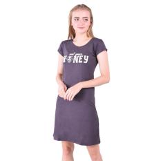 LEMONE Tumblr Tee T-shirt Dress Cewe Spandek Premium Baju Wanita 510SS601317 Abu Honey