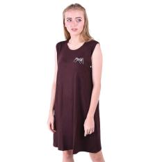 LEMONE Tumblr Tee T-shirt Kaos Cewe Spandek Premium Baju Wanita 719SS601322 Coklat Tangan