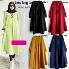 Lena Long Top Baju Atasan Wanita Baju Muslim Dress Tunic Kemeja