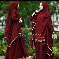 Lexios baju muslim gamis syari Elsa maroon
