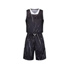 Leyi Pria Basket Seragam Kamuflase Batu Berwarna Baju Basket Pelatihan Seragam Hitam-Intl