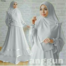 LFashion Gamis GRATIS HIJAB bisa Busui / Set Terusan Maxi / Syari Simple Elegant / Baju Muslim Wanita / Kebaya Modern (ggunan) 1N - Abu /Hijab Muslimah / Baju Muslimah Wanita / Syari Syari'i Muslim / Gaun Muslim / Long Dress Muslimah Wanita