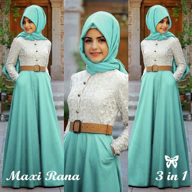 Ladies Fashion Gamis Syari Syar'i Wanita Rini Terbaik / Hijab Muslim / Muslim Syari Hijab Rana / Busana Muslim Lebaran / Kebaya Modern (Nara)  SS D30 - Mint D3C