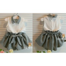 Ladies Fashion Baju Dress Anak Anak / baju Anak Polos 3 - 5 tahun / Baju Kodok / Baju dan Rok Polos / Trendy Lucu Bagus Kiddy (ts ddyki) NR - Abu