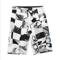CELANA Fashion Desain Tiba Mens Shorts Baru Surf Board Shorts Summersport Pantai Bermuda Short Pants Cepat Kering Silver Boardshorts (hitam) -Intl