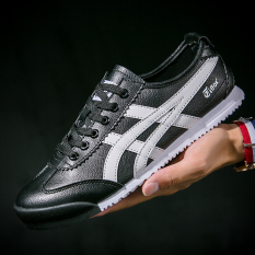 Wild daily round running shoes casual shoes (Hitam) sepatu pria Sepatu kulit Sepatu kerja sepatu formal pria