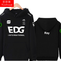 Liga S8 Tambah Beludru Kaos Sweater Pria atau Wanita Baju Seragam Tim Jaket Hoodie (Sinar Hitam)